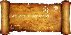 Szeleczki Marianna névjegykártya